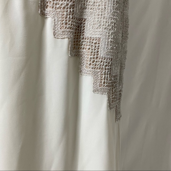 Tadashi Shoji Too White Gray Gown - Picture 5 of 13